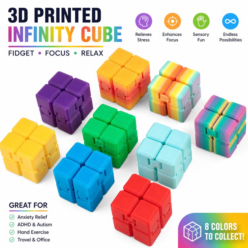 3D Printed Rotating Christmas Tree - Creative Sensory Fidget Toy Cute Home Desktop Festive Atmosphere Ornament