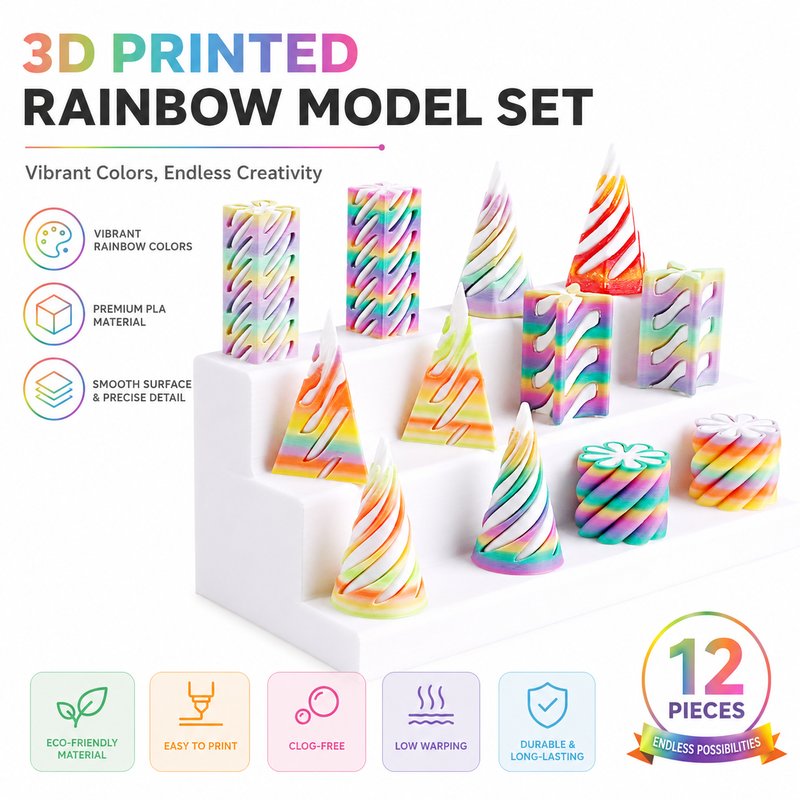 3D Printed Kinetic Twister Vortex Toy - Educational 3D Spiral Fingertip Fidget Toy Dual-Color Desk Ornament
