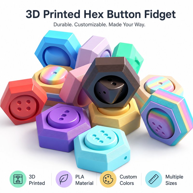 Viral 3D Printed Hollow Hexagon Dice - Geometric Spinning Keychain Backpack Pendant Creative Toy Gift