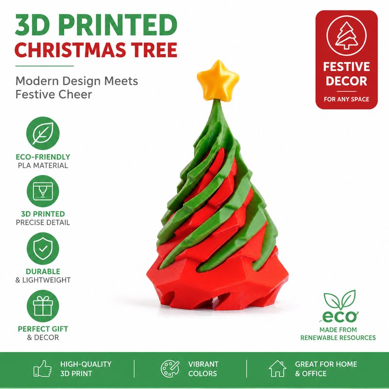 Impossible Christmas Tree 3D Printed Toy - Holiday Theme Push Roller Twist Sensory Fidget Toy Gift